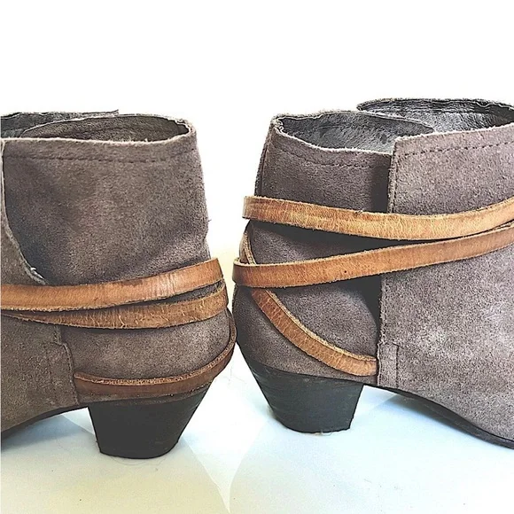 Golden Goose Suede Ankle Boots with Brown Straps - Picture 2 of 9